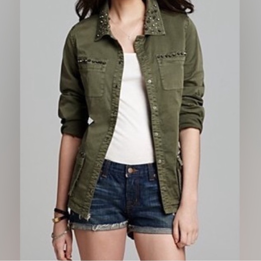 GUESS Studded Military Shirt Jacket Size Small